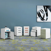 3-Drawer Metal Pedestal